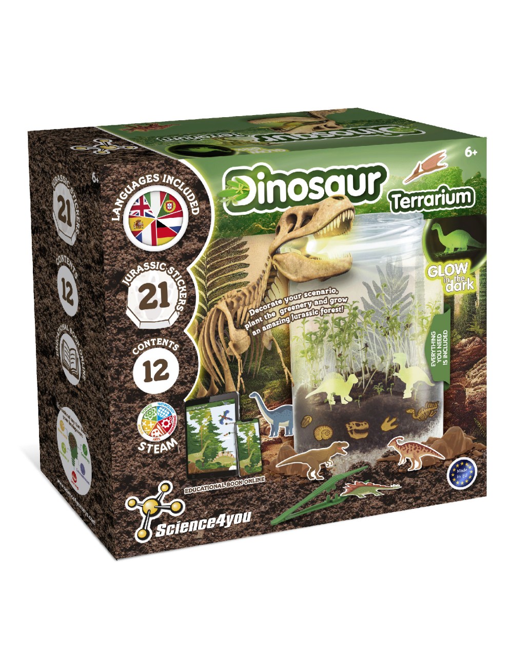 AluAbi Light Up Terrarium Kit for Kids, Glow in Dark Dinosaur Toys, Science  Activities for Ages 5-8+, Kids Crafts Ages 4-8, Birthday Gift for Boys