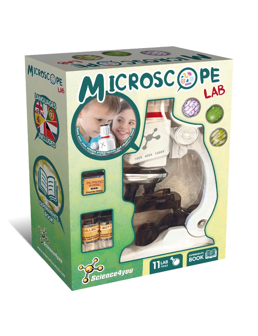 Science4you - Mon Premier Microscope Enfants +8 Ans - Kit de Chimie avec  Lame Microscope, 15 Experiences Scientifiques - Adapteur Microscope