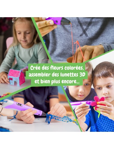 Stylo 3d Ensemble de stylos 3D pour enfants,basse température,Filament  PCL,impression,jouets éducatifs,tige,jouet pour garçons et filles de 6 ans  et plus Stylo - Type blue 06-PCL Filagment-9 Meter