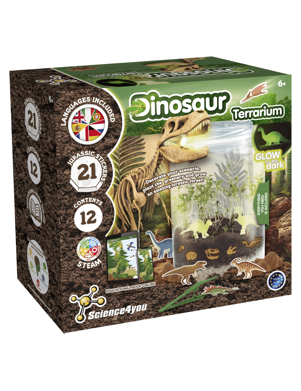 Terrarium pour dinosaures - jouet phosphorescent pour enfants de 6 ans et  plus