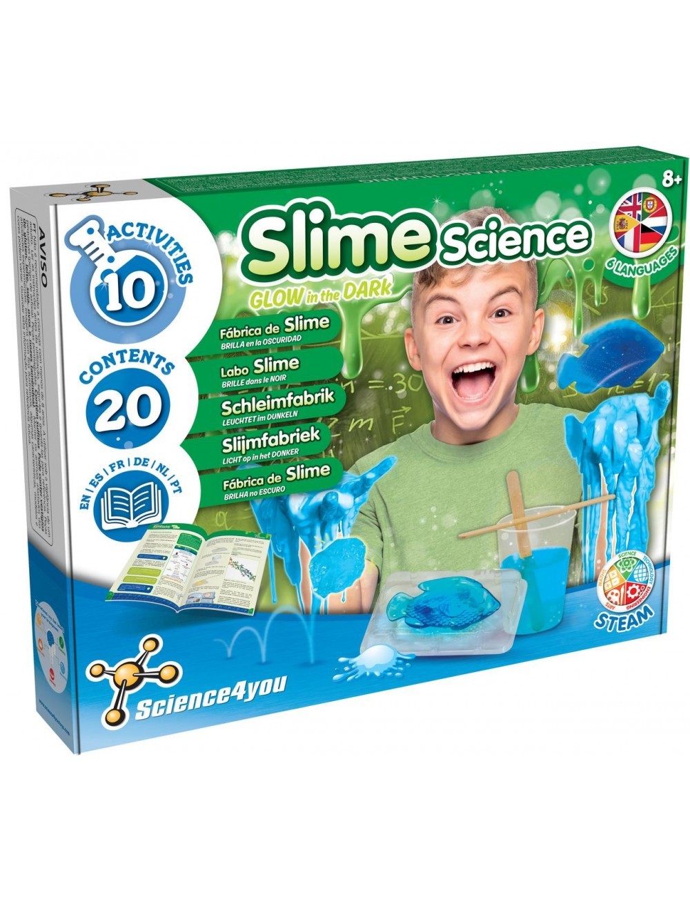 Jouet Moderne Appelé Slime Enfant Jouant Du Slime Bleu Transparent