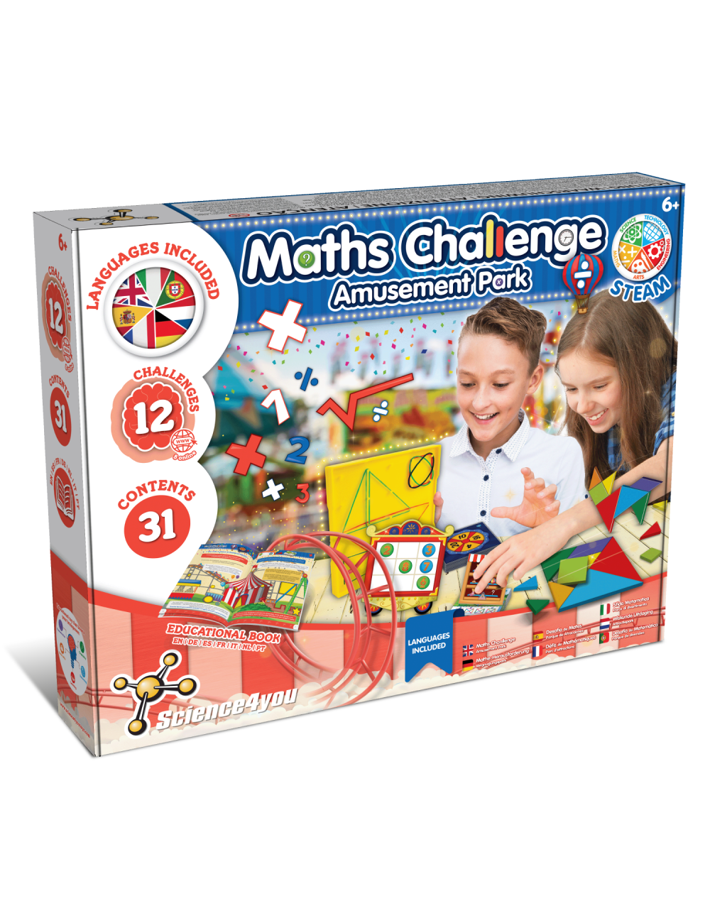 Science4you Jeux pour Enfants 12 en 1 - Jeux Éducatif pour Enfant 2+ Ans,  12 Joeuts et Jeux avec Activité Manuelle pour Enfant 2+ Ans, Jeux de  Société Famille, Cadeau pour Fille